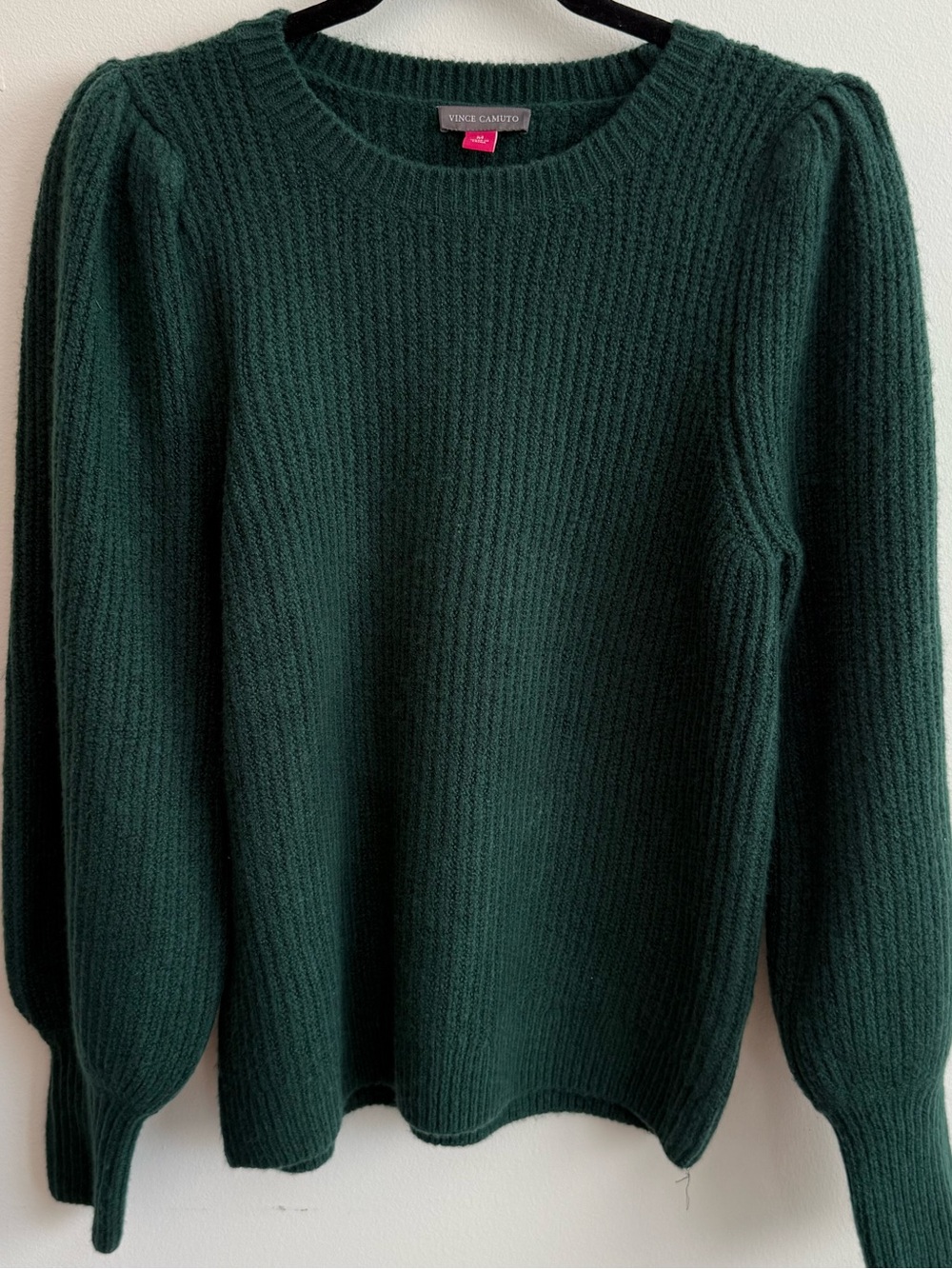 Vince Camuto Ribbed Balloon Sleeve Crewneck Sweater